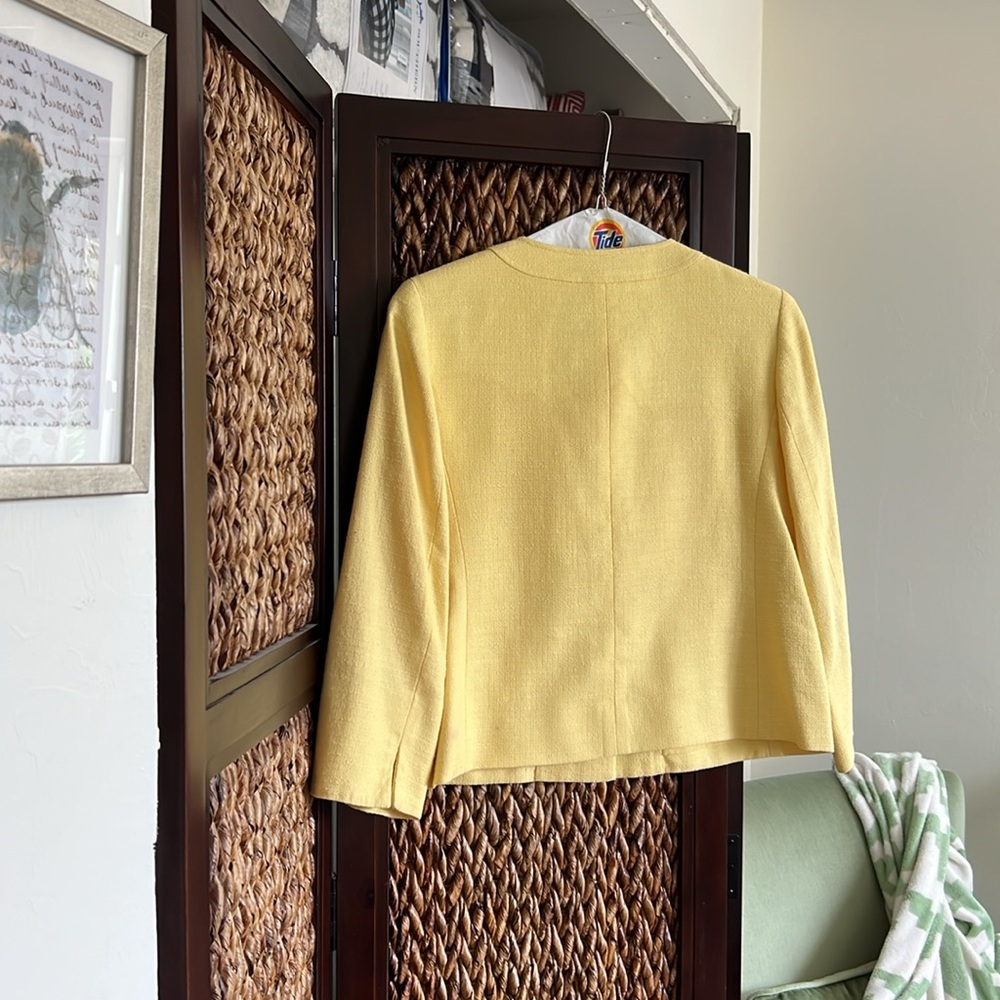 Talbots Sunny Yellow Women's blazer 12P - Picture 4 of 7